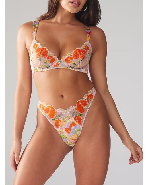 Savage X Orange Mutha Nature Satin Thong Knickers