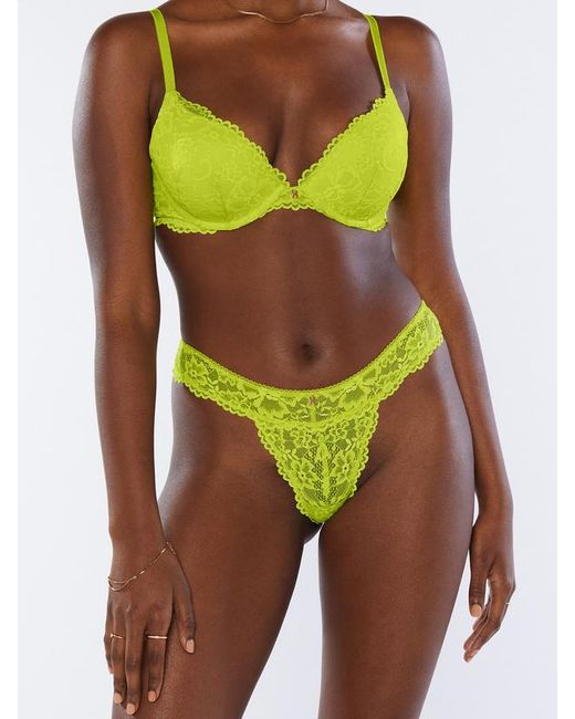 Savage X Yellow Floral Lace Thong