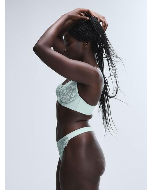 Savage X Gray Bold Lace Unlined Plunge Bra