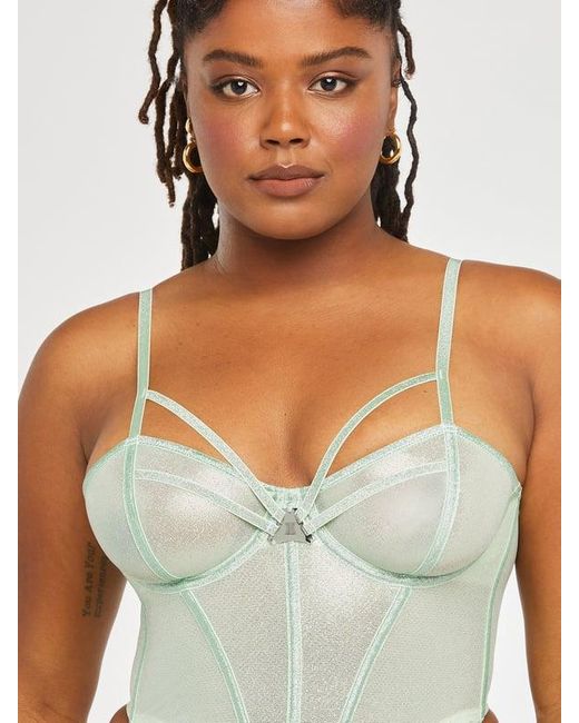 Savage X Green Going Platinum Mesh Bustier