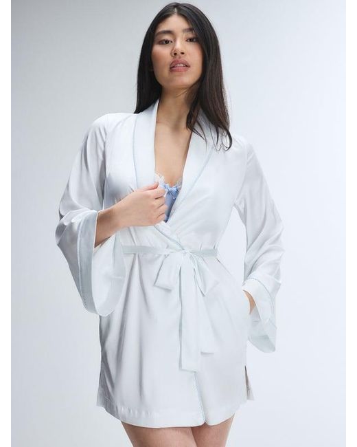 Savage X Blue Satin Ever After Bridal Sleep Robe