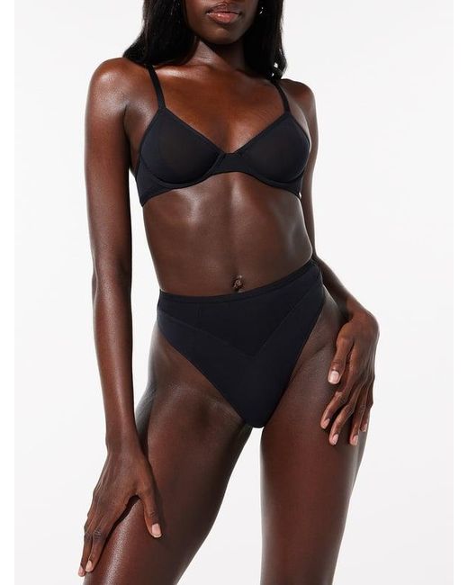 Savage X Blue See Thru U High-waist Thong Knickers