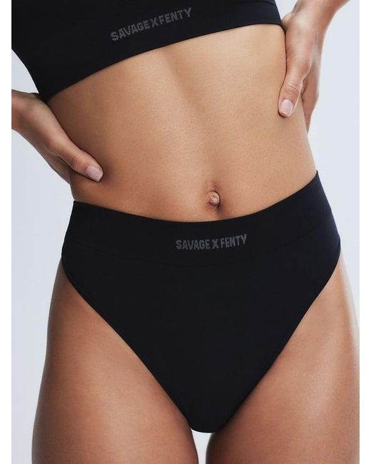Savage X Black Seamless High-waist Thong Knicker