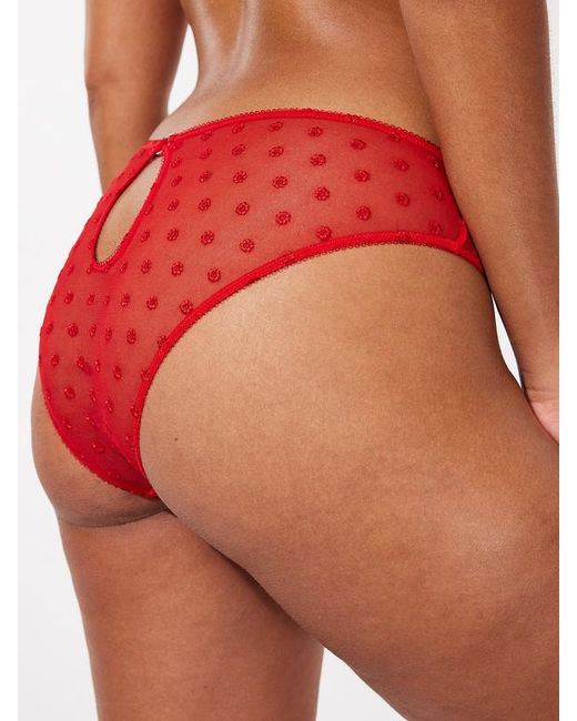 Savage X Red Ruffle Luv Cheeky Knickers