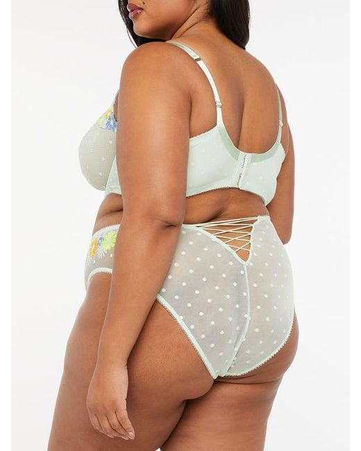 Savage X Green Free Spirit Floral Embroidered High-leg Bikini