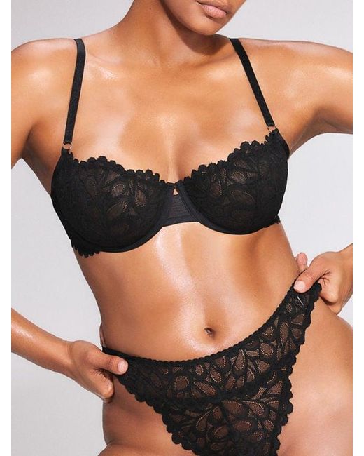 Savage X Black Savage Not Sorry Unlined Lace Balconette Bra