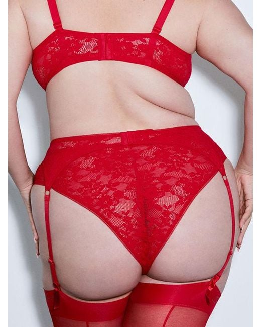 Savage X Red Luxe Lace Garter Belt