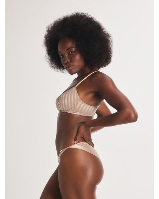 Savage X Brown Show N' Tell Stripe String Bikini Knickers