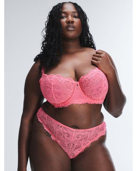 Savage X Pink Romantic Corded Lace Brazilian Knickers