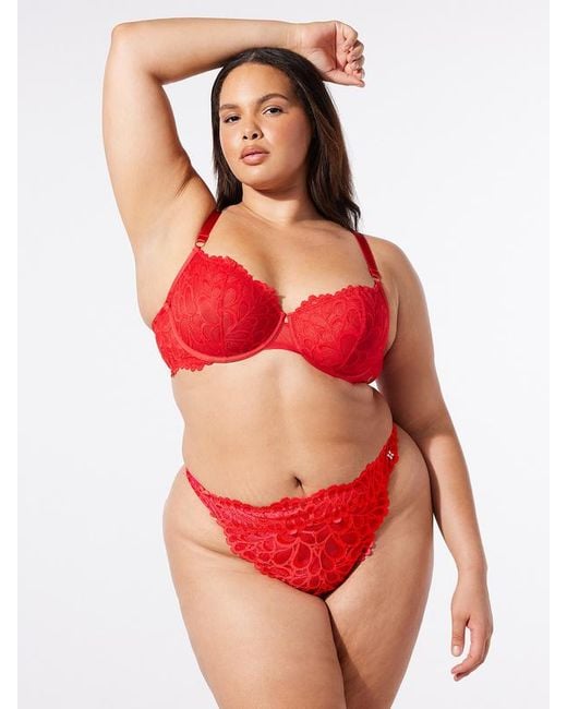 Savage X Red Savage Not Sorry Unlined Lace Balconette Bra