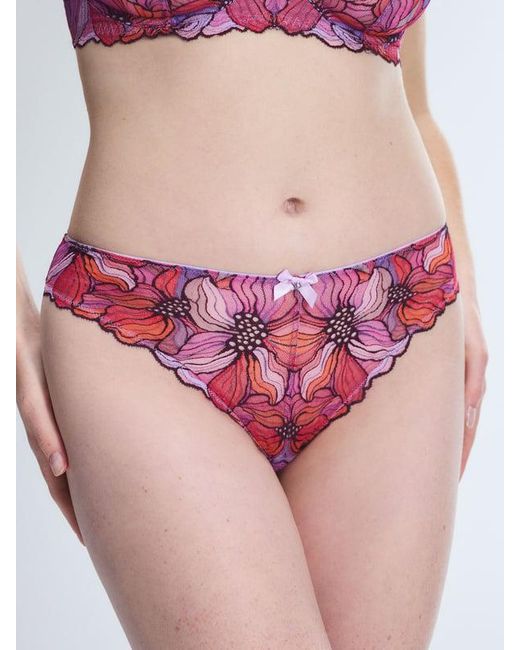 Savage X Pink Mosaic Floral Lace Cheeky Knickers