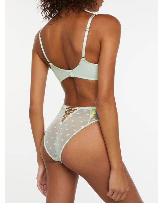 Savage X Brown Free Spirit Floral Embroidered High-leg Bikini