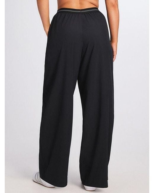 Savage X Blue Stretch Woven Logo Band Wide Leg Pant