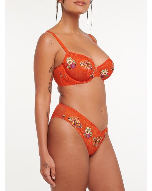 Savage X Orange Dolled Up Lace Brazilian
