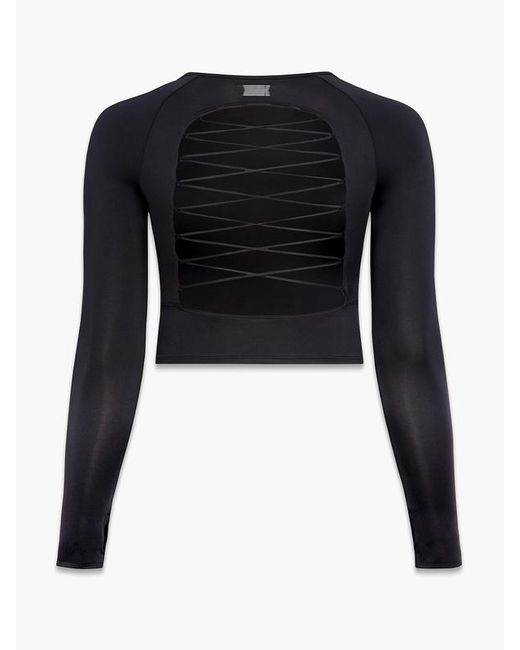 Savage X Blue Lace Up Open-back Long-sleeve Top