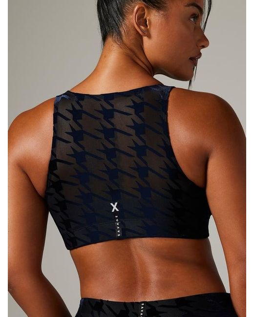 Savage X Blue Risque Taker Houndstooth Medium-impact Sports Bra