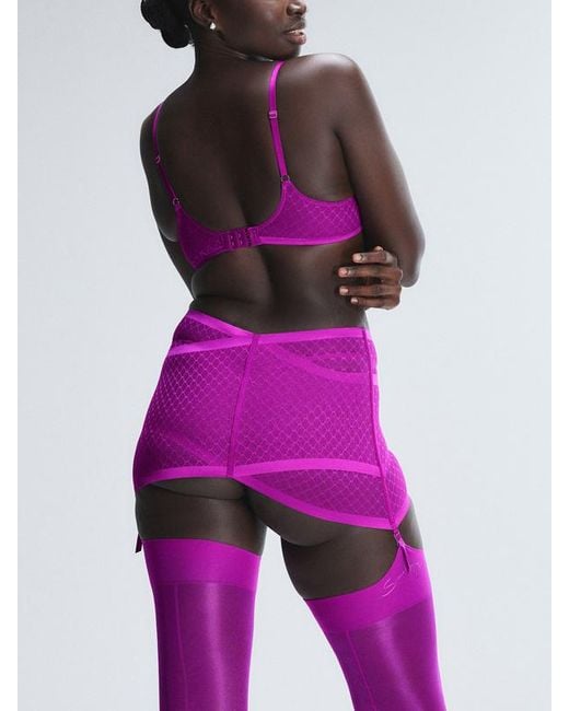 Savage X Pink Show N' Tell Mesh Suspender Skirt