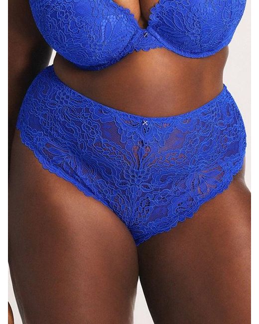 Savage X Blue Romantic Corded Lace Hipster Panty