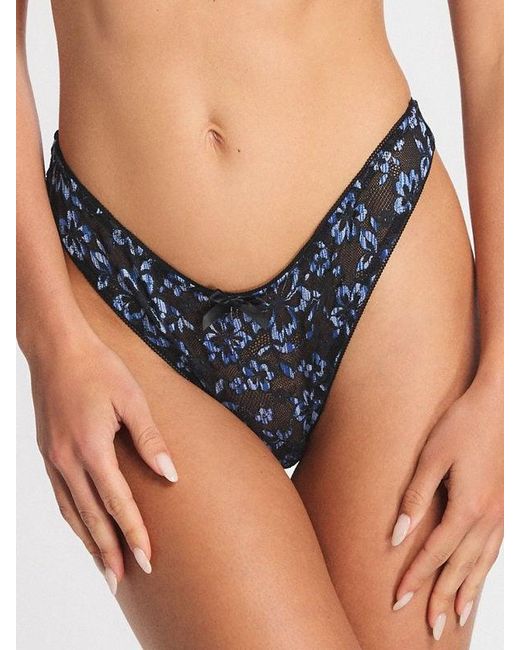 Savage X Blue Deep Sea Lace Thong