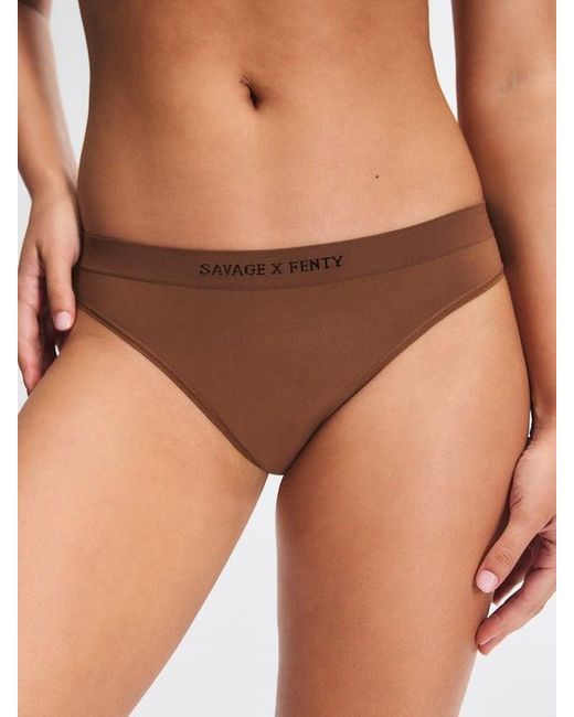 Savage X Brown Seamless High-waist Thong