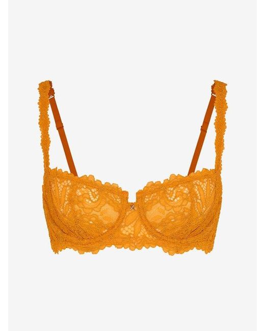 Savage X Orange Romantic Corded Lace Unlined Balconette Bra