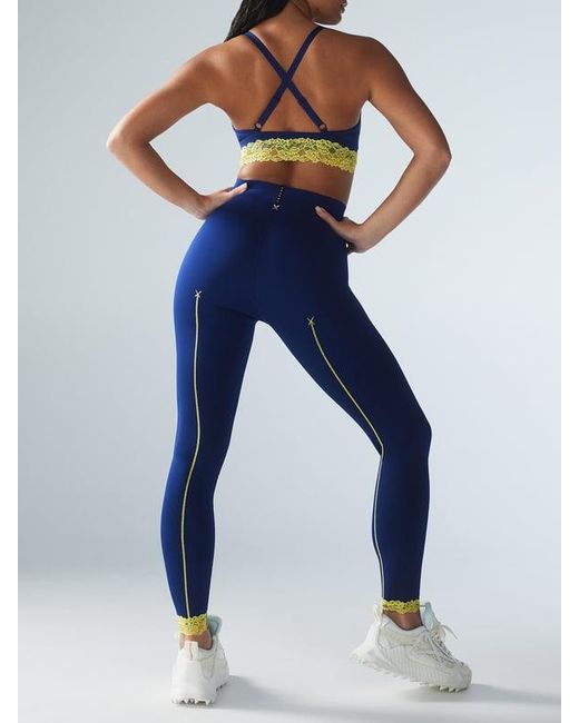 Savage X Blue Hotline Lace-trimmed High-waist Leggings