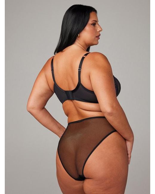 Savage X Black Midnight Sweat Unlined Embroidered Balconette Bra