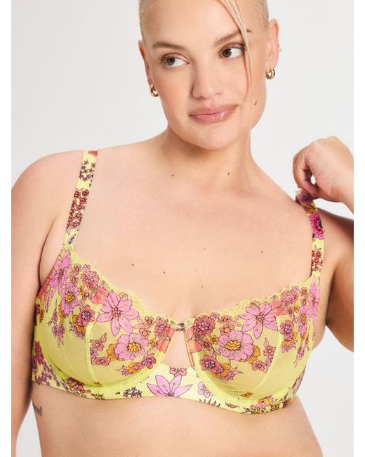Savage X Multicolor Mod Poppy Unlined Lace Balconette Bra