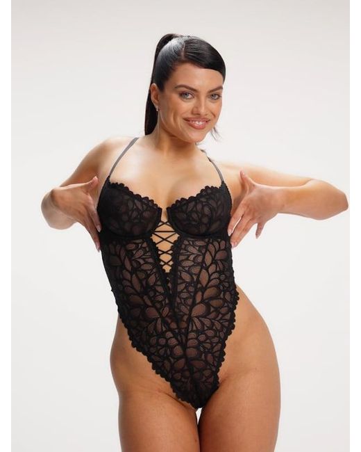 Savage X Black Savage Not Sorry Lace Underwire Lace Teddy