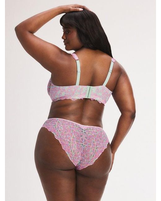 Savage X Brown Sun Tide Floral Lace Cheeky Knickers