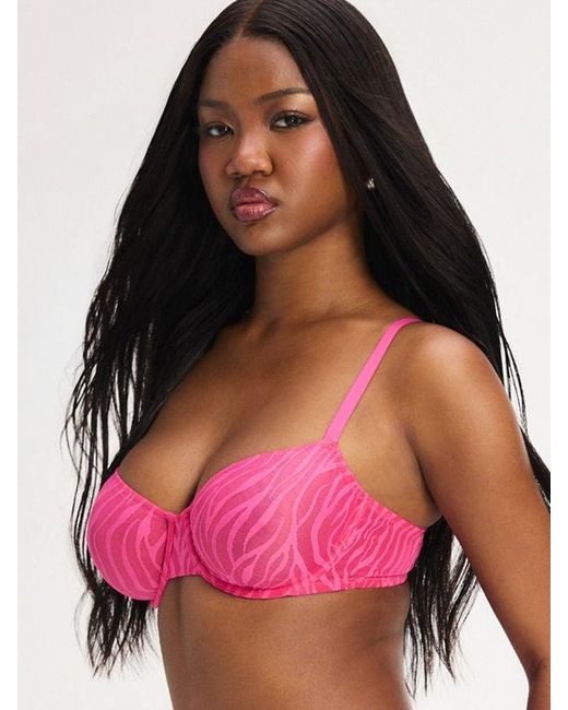 Savage X Pink Untamed Lavish Lace Unlined Low-cut Balconette Bra
