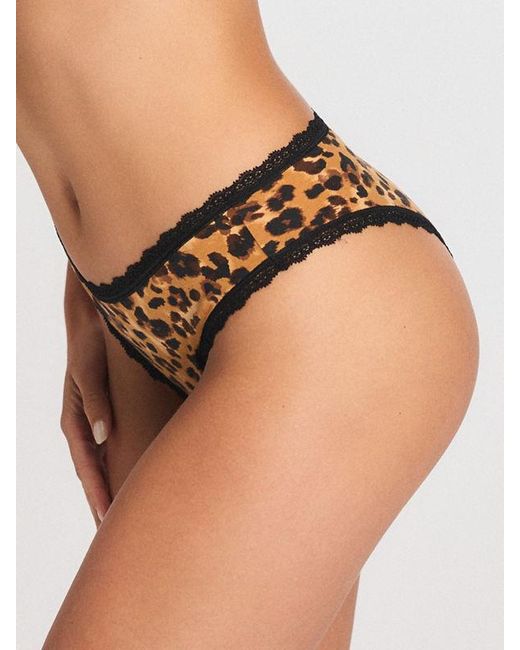 Savage X Black Cotton Essentials Lace-trim Cheeky Panty