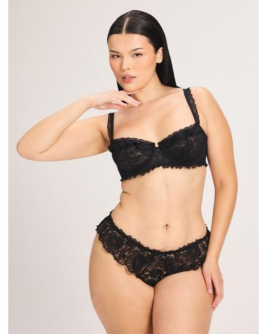 Savage X Black Roselace Unlined Balconette Bra