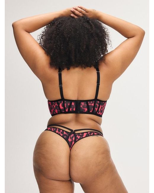 Savage X Black City Kitty Unlined Longline Demi Bra