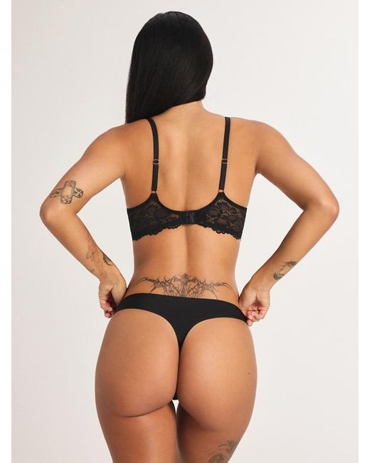 Savage X Black Floral Lace Unlined Bra