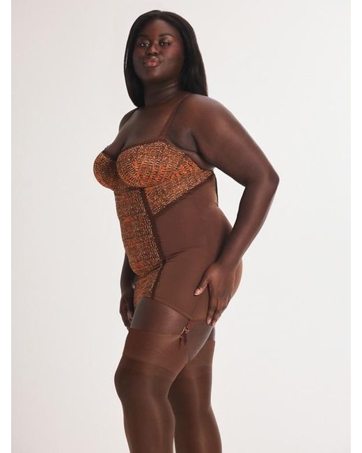Savage X Brown Croc Crush Underwire Slip