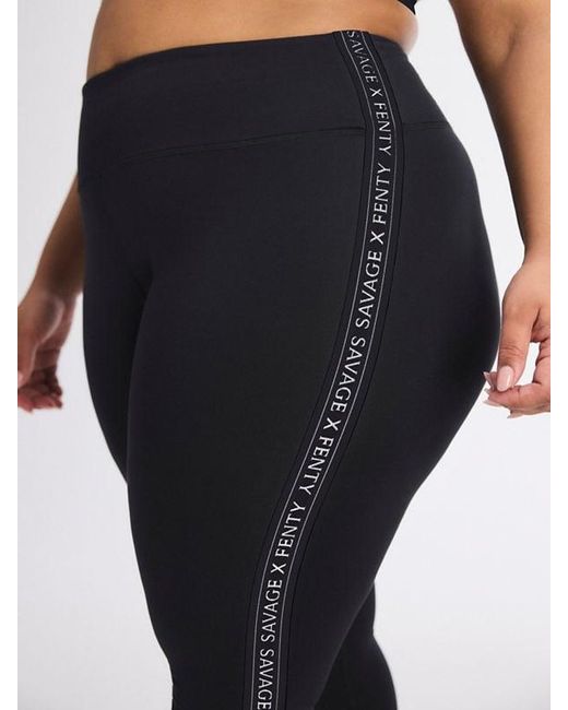 Savage X Black Supple Flex High-waist Side Logo Band Legging