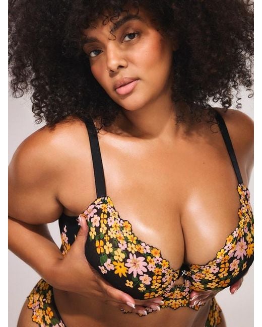 Savage X Black Wonderfleur Lace Unlined Demi Bra