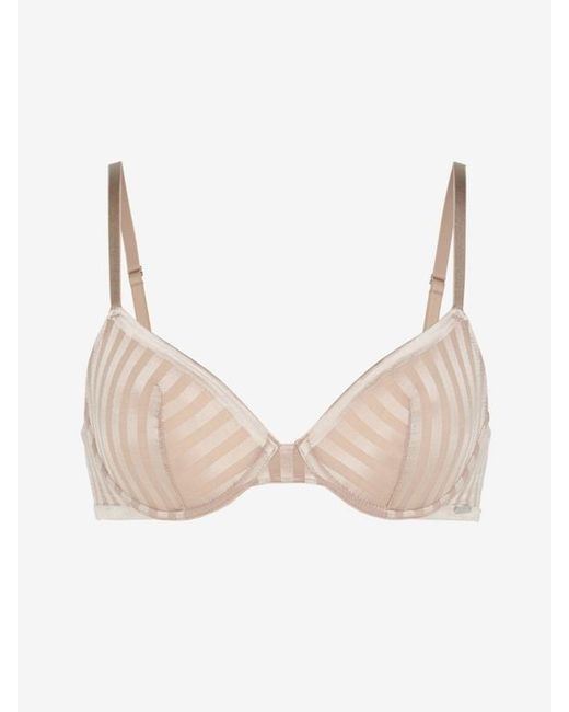 Savage X Show N' Tell Stripe Unlined Demi Bra in Brown | Lyst UK