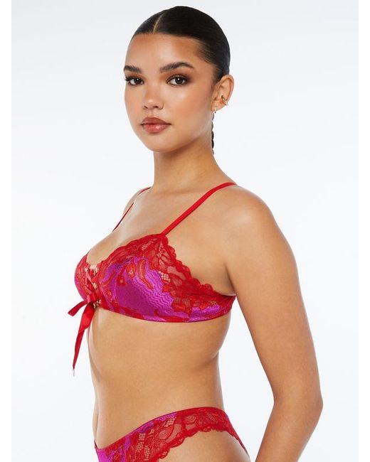 Savage X Red Lace'd Up Bralette