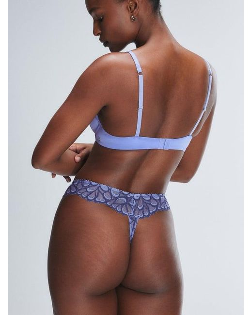 Savage X Blue Savage Not Sorry Half-cup Plunge Bra With Lace