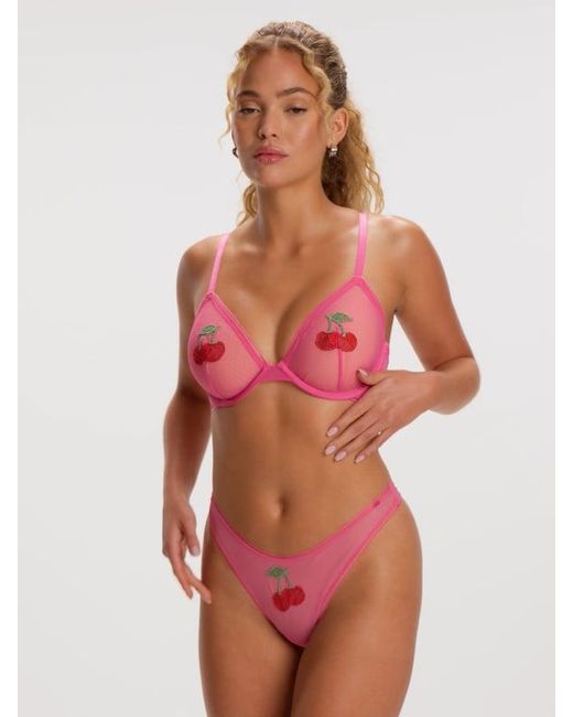 Savage X Red Cherry Nouveau Mesh Unlined Bra