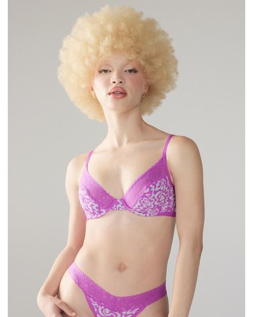 Savage X Purple Cotton Essentials Unlined Bra
