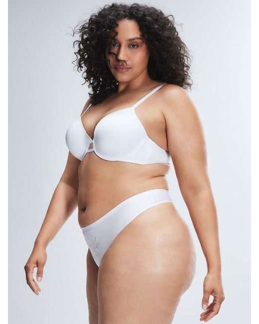 Savage X White New Microfiber Bridal Thong Panty