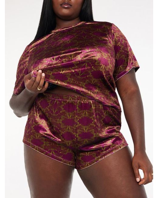 Savage X Red Psychedelic Velvet Sleep Shorts