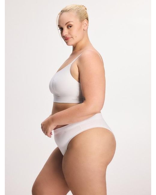 Savage X White Cotton Essentials Classic Scoop-neck Bralette