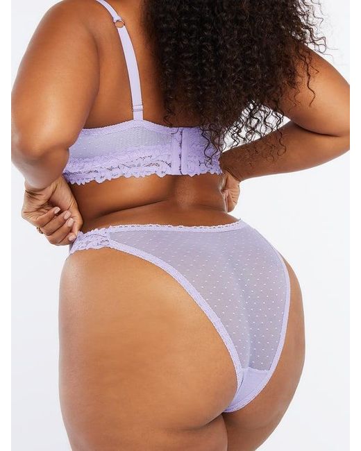 Savage X Blue Dotted Mesh Cheeky