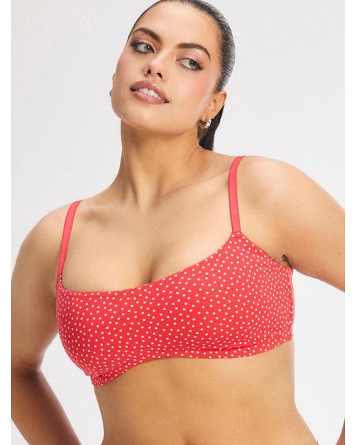 Savage X Red Cotton Essentials Scoop-neck Bralette