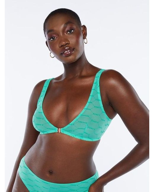 Savage X Blue Flocked Logo Bralette