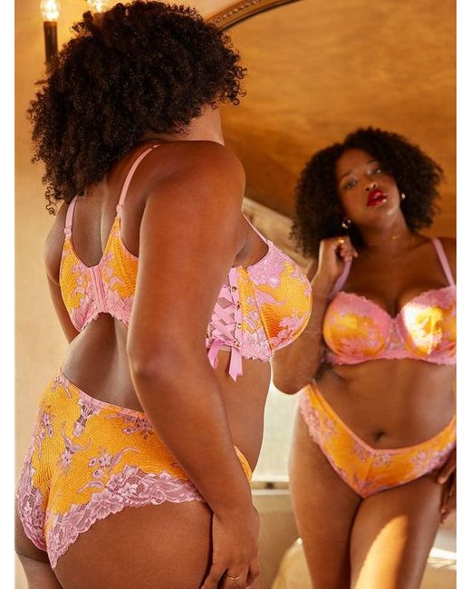 Savage X Orange Lace'd Up Cheeky